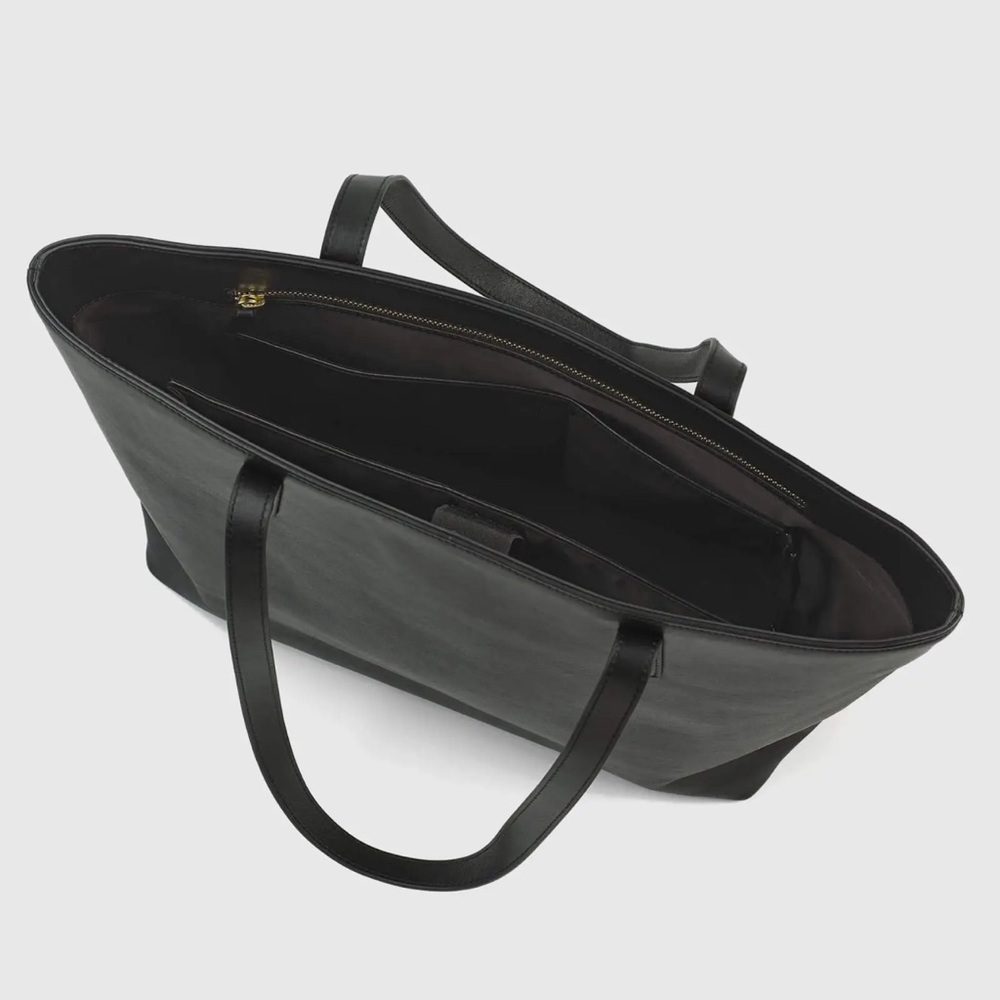 Classic Black Leather Tote Bag - Picture 5 of 11